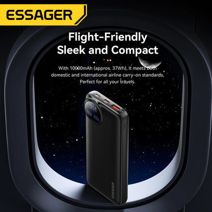 Essager 22.5W Power Bank 20000mAh with Two Built-in Cables Portable Charger For iPhone 15 Pro Max,Charge 4 Devices at Once ﻿